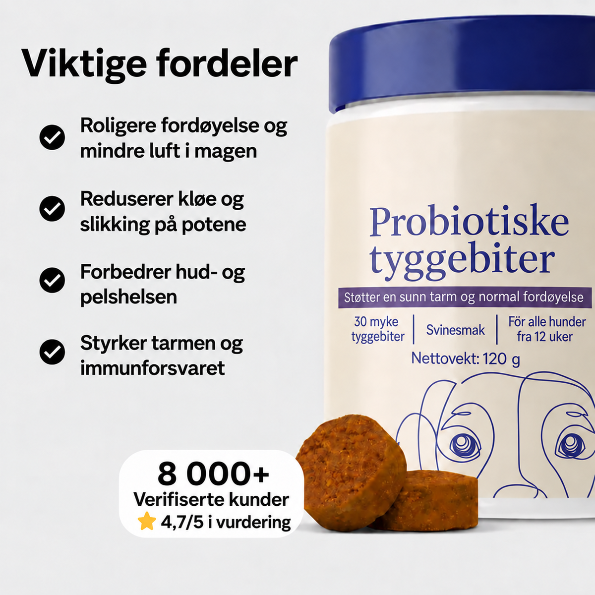 Probiotiske Tyggebiter – for tarm- og fordøyelseshelse